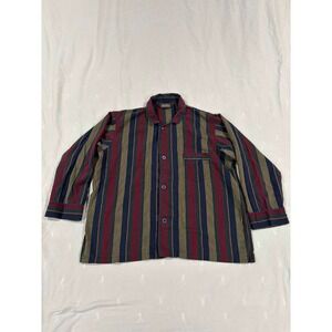 Reed St James Mens Striped Pajama Top Shirt EX LARGE Cotton Blend Long Sleeve